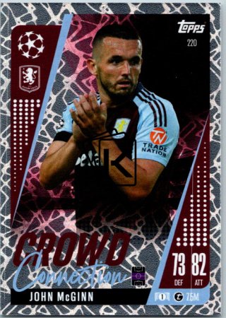 Fotbalová kartička 2024-25 Topps Match Attax EXTRA UEFA Club Competitions Crowd Connection 220 John McGinn (Aston Villa)