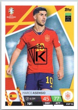 fotbalová karta Topps Match Attax EURO 2024 ESP15 Marco Asensio (Spain)