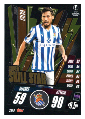 fotbalová kartička 2020-21 Topps Match Attax Champions League Extra Super Skill Star SKI9 David Silva Real Sociedad de Fútbol