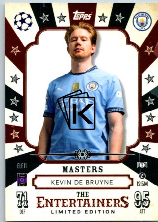 fotbalová kartička 2024-25 Topps Match Attax UEFA Club Competitions Limited Edition The Entertainers - Magicans ELE11 Kevin De Bruyne (Manchester City)