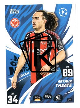 fotbalová kartička 2025-26 Topps Match Attax UCC 341 Arthur Theate (Eintracht Frankfurt)