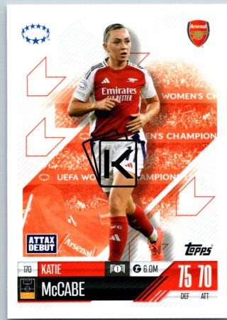 Fotbalová kartička 2024-25 Topps Match Attax EXTRA UEFA Club Competitions UWCL Cards 170.  Kate McCabe (Arsenal)