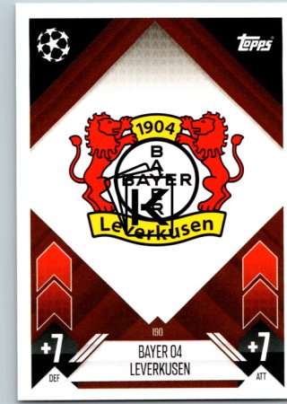 fotbalová kartička 2024-25 Topps Match Attax UEFA Club Competitions 190 Team Badge (Bayer 04 Leverkusen)