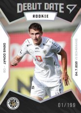 fotbalová kartička 2021-22 SportZoo Fortuna Liga Debut Date Rookie DR3 Denis Donát FC Hradec Králové Gold limitace /199