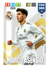 Fotbalová kartička Panini Adrenalyn XL FIFA 365 - 2020 Team Mate 131 Marco Asensio Real Madrid CF