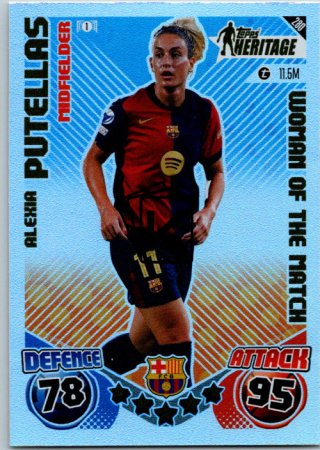 Fotbalová kartička 2024-25 Topps Match Attax EXTRA UEFA Club Competitions Topps Heritage - Man of the Match 280 Alexia Putellas (FC Barcelona)