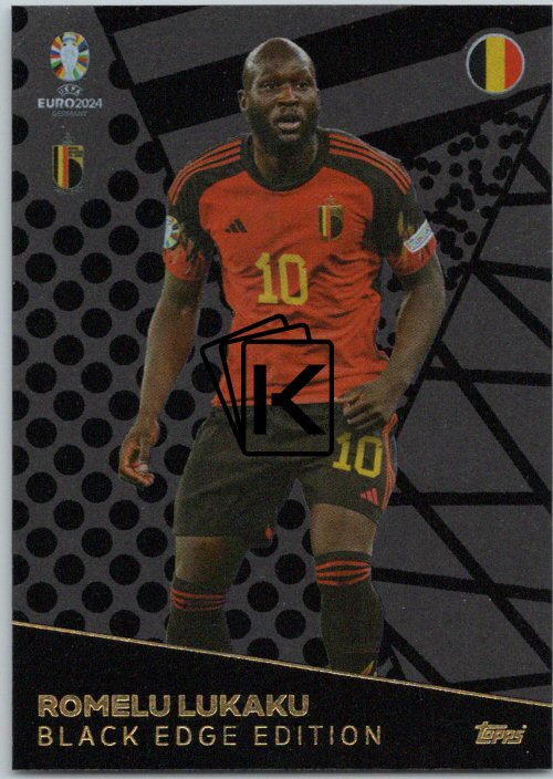 Carte Topps Match Attax Lukaku #BE1 Black Edge EURO 2024 Belgique