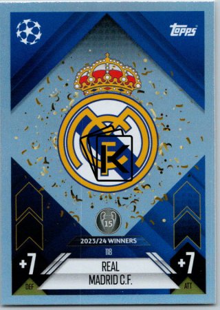 fotbalová kartička 2024-25 Topps Match Attax UEFA Club Competitions  118 Team Badge (Real Madrid CF)