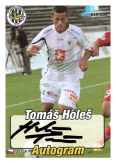 podepsaná fotbalová kartička 2014 MK FC Hradec Králové A7 Tomáš Holeš RC