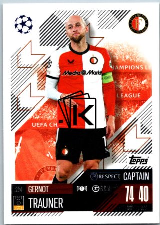 fotbalová kartička 2024-25 Topps Match Attax UEFA Club Competitions 264 Gernot Trauner (Feyenoord)  -  Captain