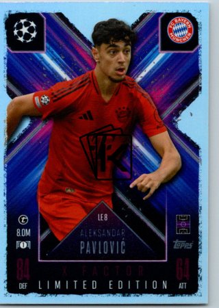Fotbalová kartička 2024-25 Topps Match Attax EXTRA UEFA Club Competitions Limited Edition LE 8.  Aleksandar Pavlović (FC Bayern München)