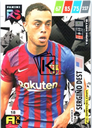 fotbalová kartička Panini Adrenalyn XL FIFA 365 2022 RS 18 Sergino Dest FC Barcelona