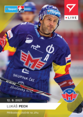 hokejová kartička SportZoo 2021-22 Live L-006 Lukáš Pech Hc Motor Budějovice