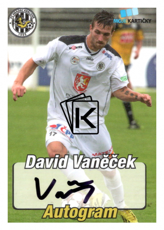 podepsaná fotbalová kartička 2014 MK FC Hradec Králové A5 David Vaněček RC