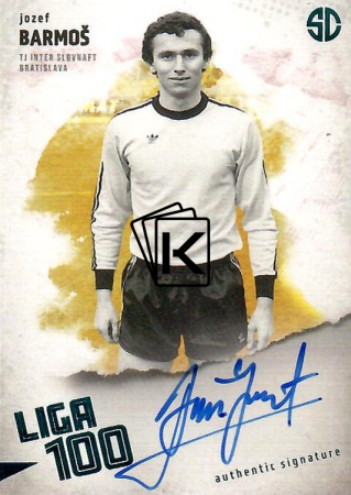 podepsaná karta 2025 Supr Cards Liga 100 BA-JO Josef Barmoš TJ Inter Slovnaft Bratislava Turquoise /3