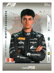 2025 Topps Turbo Attax F1 DAMS Lucas Oil F3 Ones to Watch HP 237 Matias Zagazeta