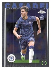 fotbalová kartička 2024-25 Topps Chrome 136 Cesare Casadei, Chelsea FC RC