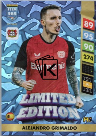 Limitovaná kartička Panini FIFA 365 2025 Adrenalyn XL Alejandro Grimaldo Bayern Leverkusen