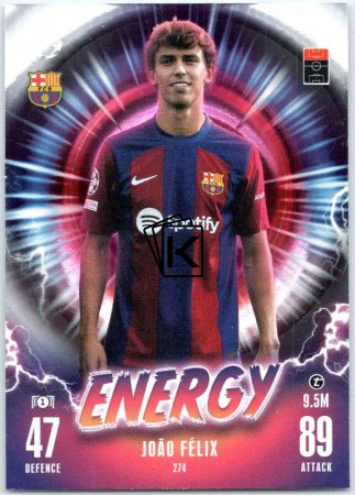 2023-24 Topps Match Attax EXTRA UEFA Club Competition Energy 274 João Felix (FC Barcelona)