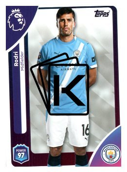 fotbalová kartička 2025-26 Topps  Premier League 188 Rodri  (Manchester City)