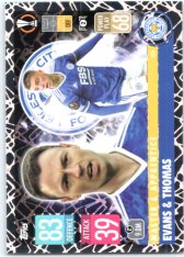 fotbalová kartička 2021-22 Topps Match Attax UEFA Champions League Master & Apprentice 420 Jonny Evans & Luke Thomas Liecester City