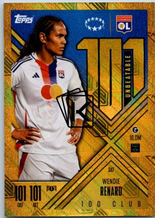 Fotbalová kartička 2024-25 Topps Match Attax EXTRA UEFA Club Competitions 100 Club - UEFA Women's Champions League 347.  Wendie Renard (Olympique Lyonnais)  -  101
