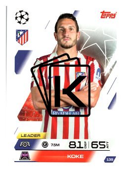 fotbalová kartička 2025-26 Topps Match Attax UCC 139 Koke (Atlético de Madrid)