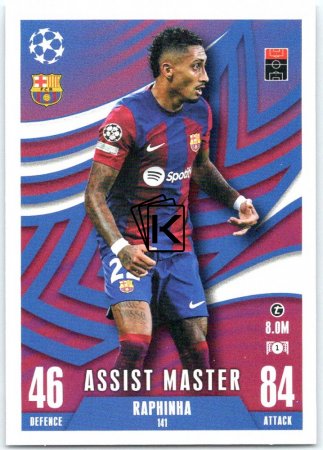 2023-24 Topps Match Attax EXTRA UEFA Club Competition Assist Master 141 Raphina (FC Barcelona)