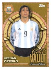fotbalová kartička 2026 Topps Gold Vault Limited Edition GV-6 Hernán Crespo (Argentina)