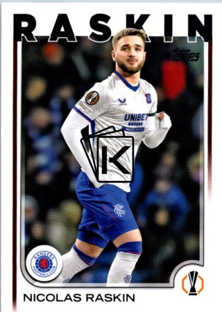 fotbalová kartička 2024-25 Topps UEFA Club Competitions Flagship 155 Nicolas Raskin Rangers F.C.