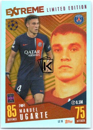 2023-24 Topps Match Attax EXTRA UEFA Club Competition Extreme Limited Edition LE10 Manuel Ugarte (Paris Saint-Germain)