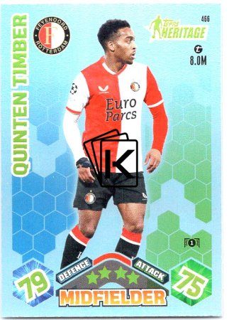 Fotbalová kartička 2023-24 Topps Match Attax UEFA Club Competitions Heritage 466 Quinten Timber Feyenoord