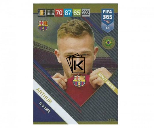 Fotbalová kartička Panini FIFA 365 – 2019 Fans 49 Arthur FC Barcelona