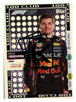 2025 Topps Turbo Attax F1 Oracle Red Bull Racing 100 Club 355 Max Verstappen