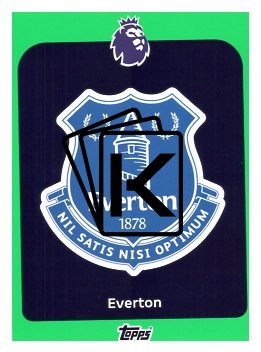 fotbalová kartička 2025-26 Topps  Premier League 127 Everton Logo-PARALLEL Green