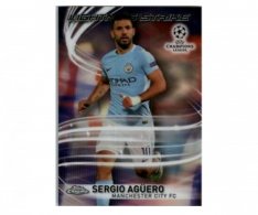 Fotbalová kartička Topps Chrome 2017-18 Champions League Lightning Strike LS-SA Sergio Aguero Manchester City