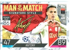 Fotbalová kartička 2022-23 Topps Match Attax UCL Man of The Match Siganture Style 437 Antony - AFC Ajax