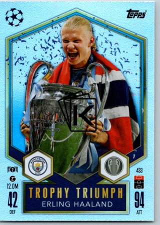 fotbalová kartička 2024-25 Topps Match Attax UEFA Club Competitions Trophy Triumph 433 Erling Haaland (Manchester City)