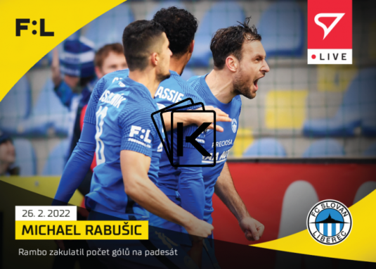 fotbalová kartička SportZoo 2021-22 Live L-098 Michael Rabušic FC Slovan Liberec /45