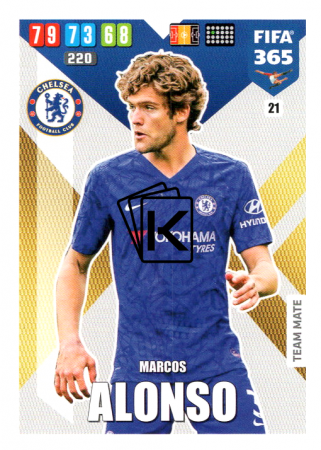 Fotbalová kartička Panini Adrenalyn XL FIFA 365 - 2020 Team Mate 21 Marcos Alonso FC Chelsea