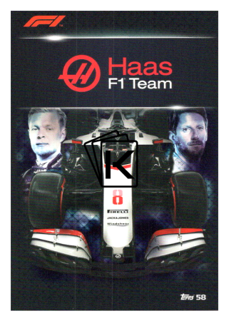 2020 Topps Formule 1 Turbo Attax 58 Team Card Haas F1