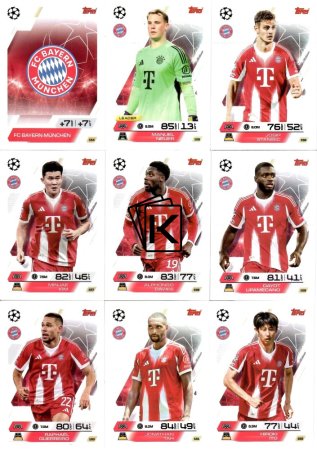 Týmový set 2025-26 Topps Match Attax UEFA Club Competitions FC Bayern Munchen