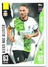 2023-24 Topps Match Attax EXTRA UEFA Club Competition Away Kit 77 Alexis Mac Allister (Liverpool)