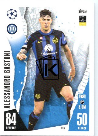 Fotbalová kartička 2023-24 Topps Match Attax UEFA Club Competitions 336 Alessandro Bastoni FC Inter Milan