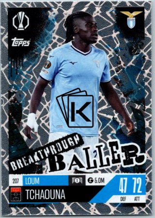 Fotbalová kartička 2024-25 Topps Match Attax EXTRA UEFA Club Competitions Breakthrough Baller 207 Loum Tchaouna (SS Lazio)
