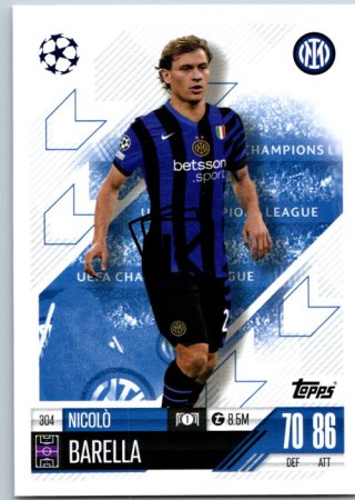 fotbalová kartička 2024-25 Topps Match Attax UEFA Club Competitions 304 Nicolo Barella (FC Internazionale Milano)