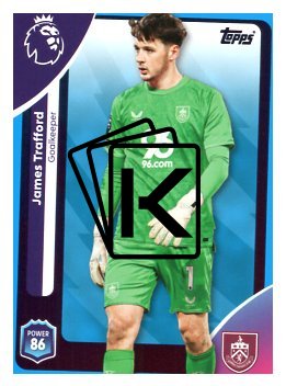 fotbalová kartička 2025-26 Topps  Premier League 308 James Trafford (Burnley)-PARALLEL Blue