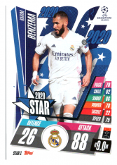 fotbalová kartička 2020-21 Topps Match Attax Champions League STAR1 Karim Benzema Real Madrid CF