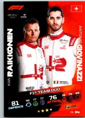2021 Topps Formule 1 Turbo Attax Team Duo 78 Kimi Raikkonen Antonio Giovinazzi Alfa Romeo