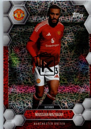 fotbalová kartička 2024-25 Topps Manchester United Fan Set 6 Noussair Mazraoui Electro